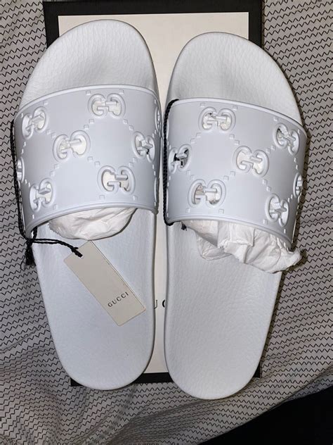 women white gucci slides|gucci slides women fit.